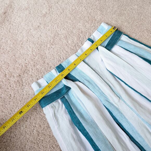 J.Crew Paperbag 100% Linen Wide Leg Pants in Cabana Stripe, size 00 - Picture 5 of 9